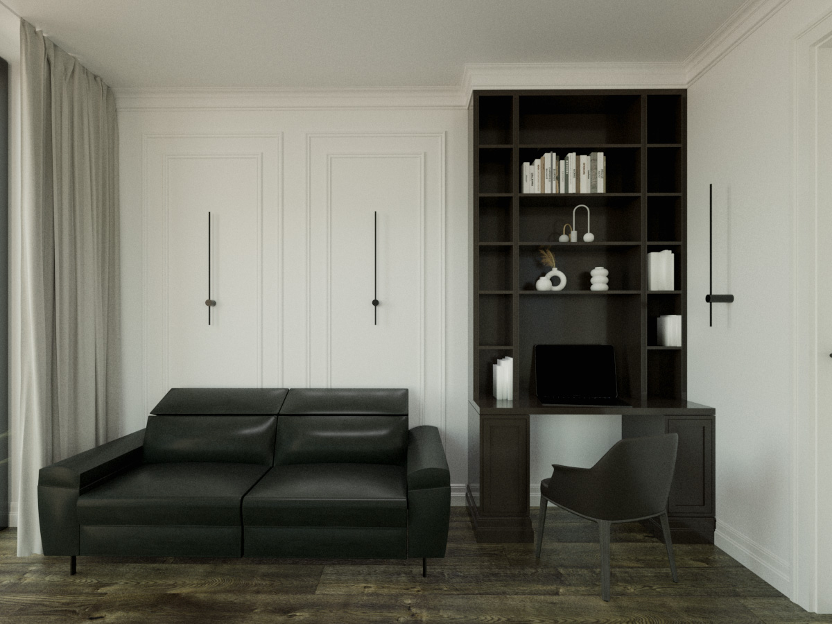 Gabinet, projekt, home office, DEE INTERIORS, Dina Frankowski
