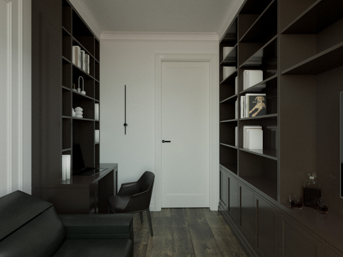Gabinet, projekt, home office, DEE INTERIORS, Dina Frankowski