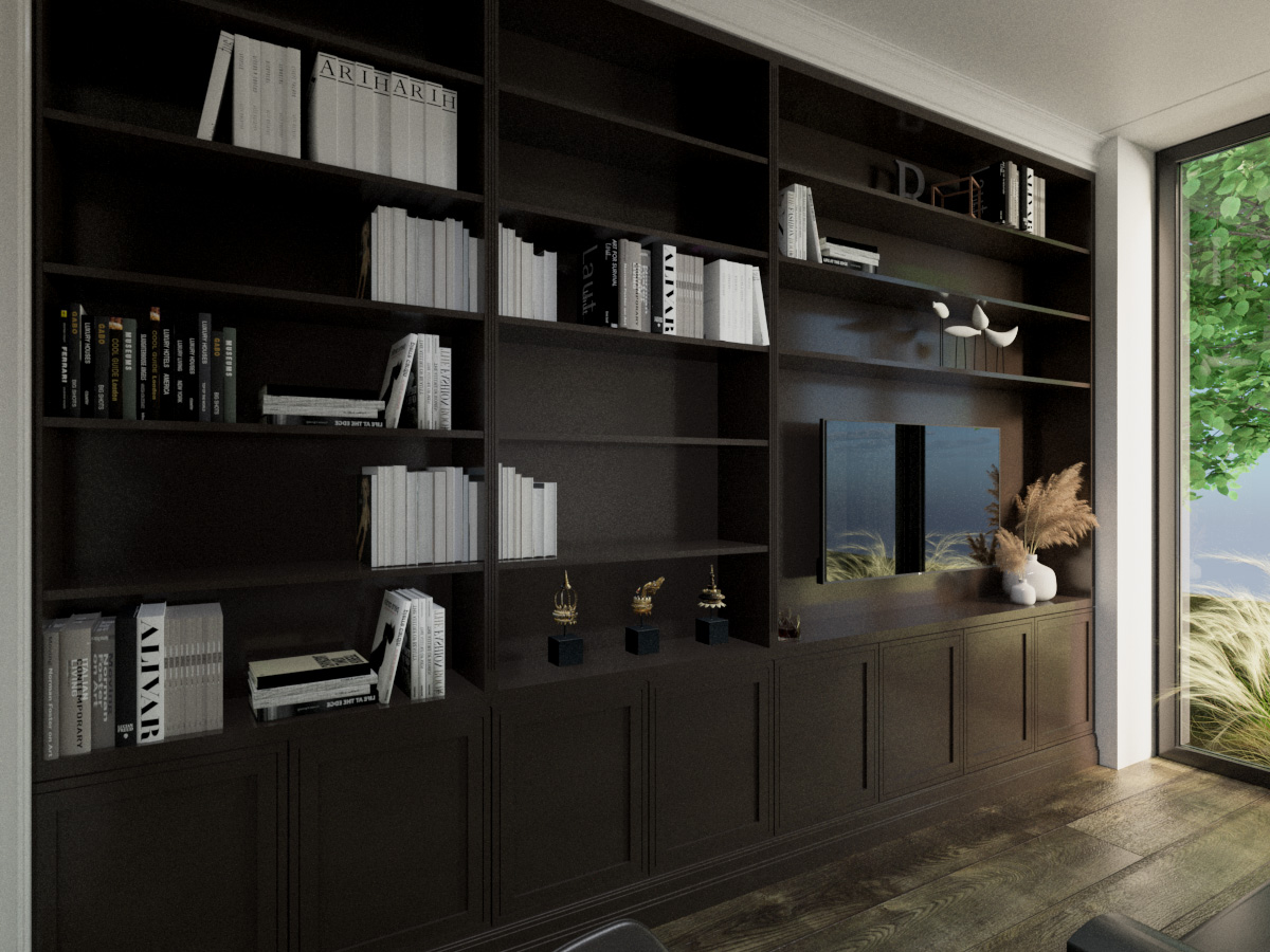 Gabinet, projekt, home office, DEE INTERIORS, Dina Frankowski
