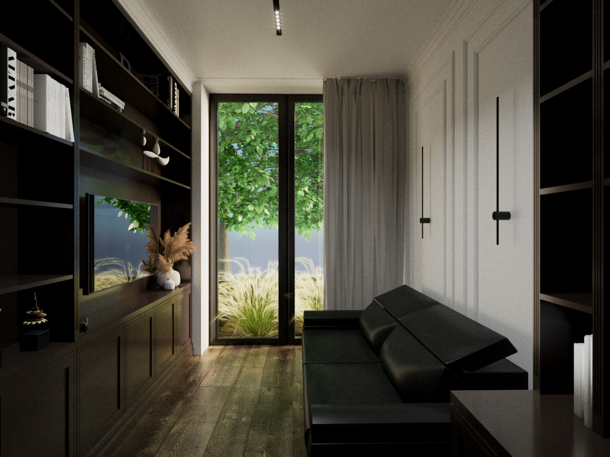 Gabinet, projekt, home office, DEE INTERIORS, Dina Frankowski